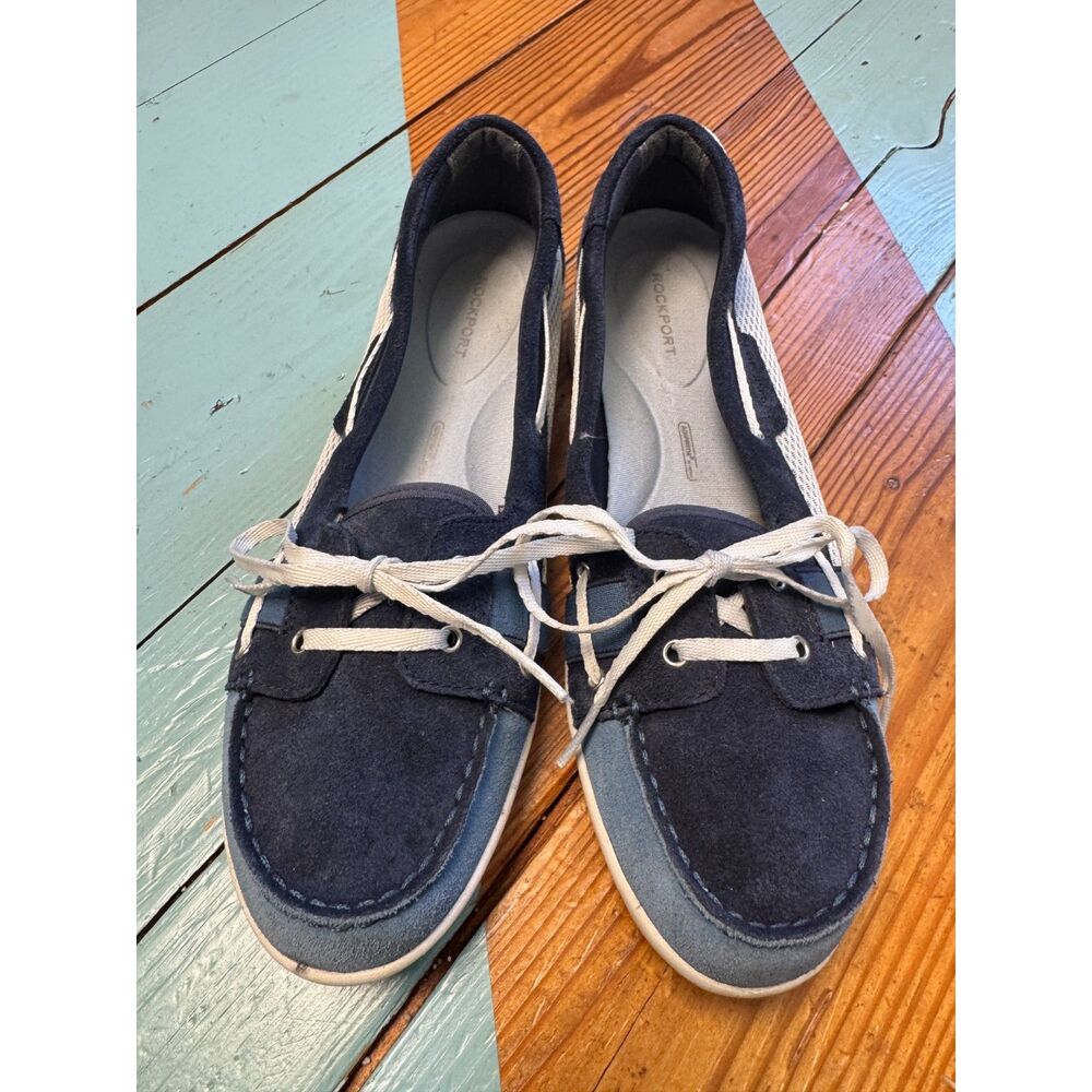 Ladies Rockport adiPRENE Comfort Boat Shoes Blue Casual Walking Shoes - Picture 2 of 11